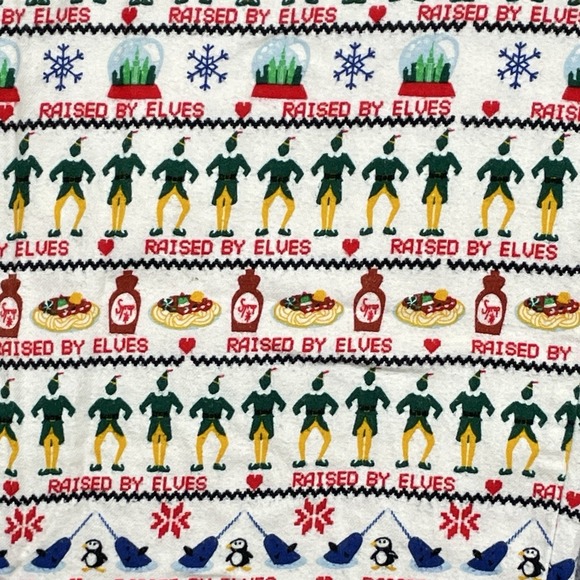 Hanna Andersson Mens Buddy Raised by Elves Flannel Pajama Pants Size S Christmas - Picture 4 of 8